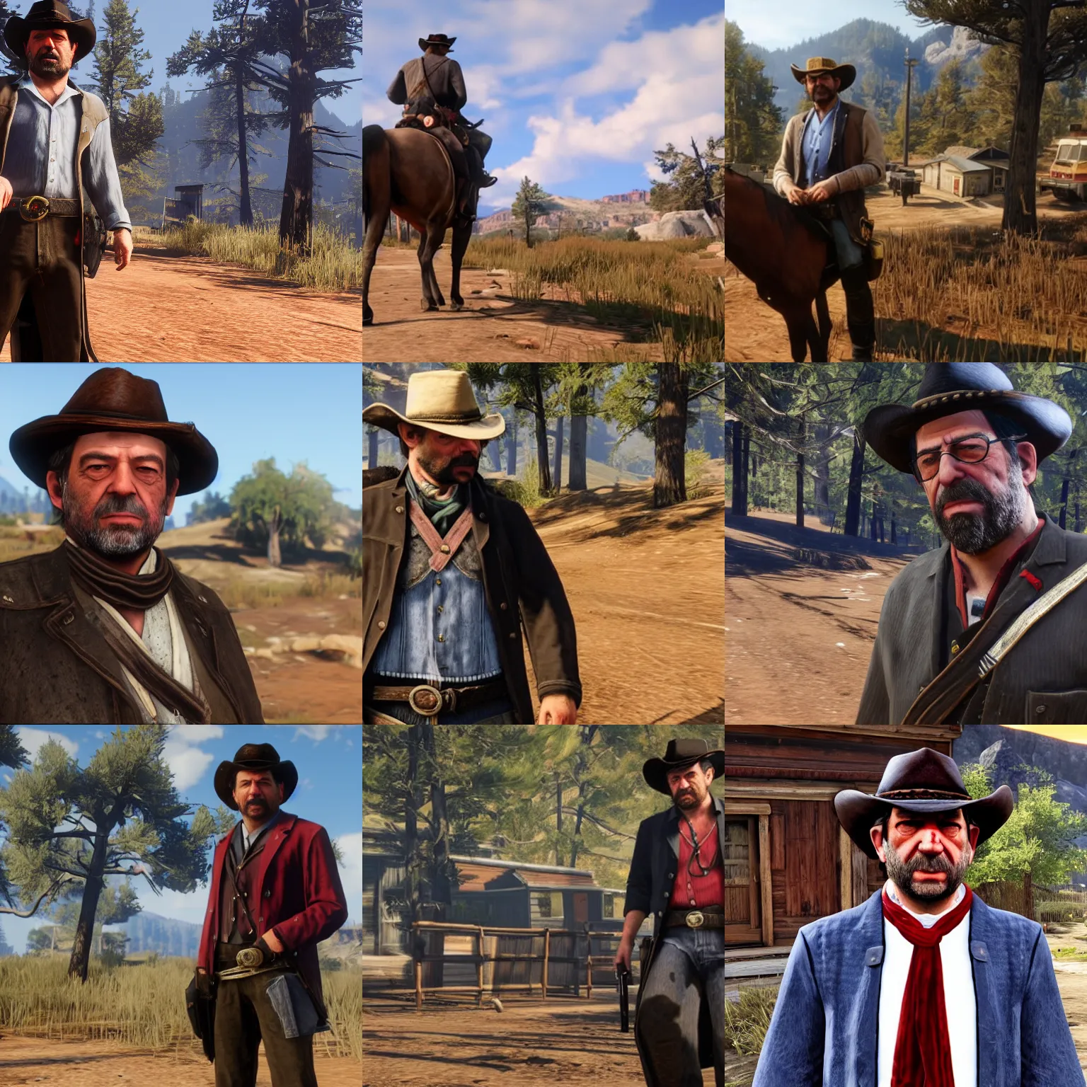 Prompt: Jean-Luc Mélenchon in red dead redemption 2 4K quality