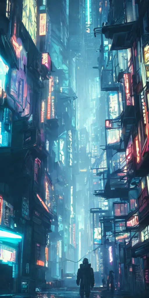 Prompt: cyberpunk alley from blade runner 2 0 4 9 drawn by jack kirby, 8 k, raytracing, unreal engine 5,