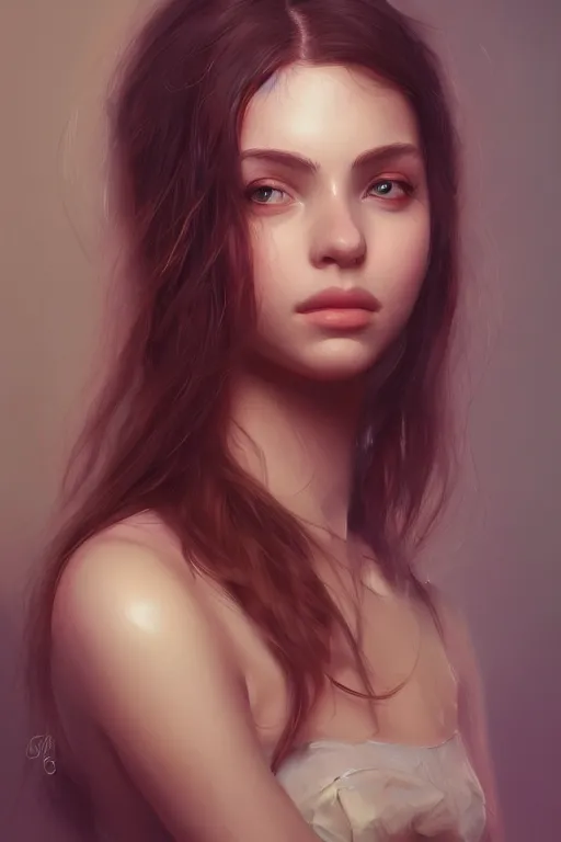 Prompt: portrait of a very beautiful young lady in style of Mandy Jurgens, 4k, hyper realistic, ultra details, trending on artstation, exquisite details, cinematic, sensual,