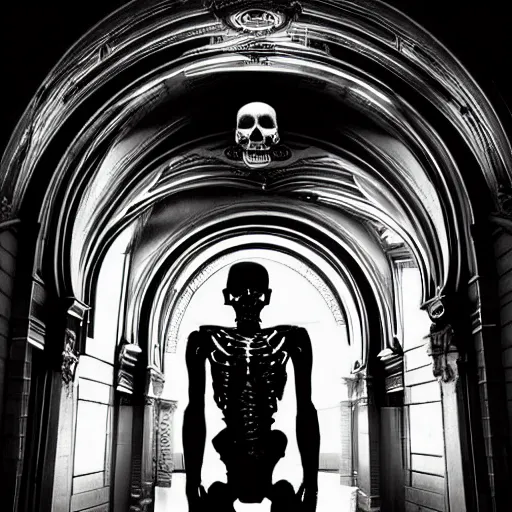 Prompt: a floating skull human, no body, heavenly dramatic lighting, perfection, ultra realistic, epic composition, ultra detailed, black and white, hyper symmetrical