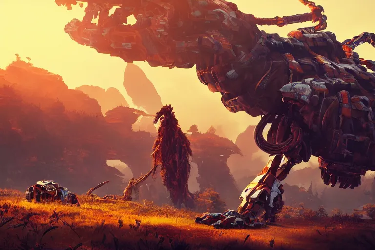 Image similar to shell - walker machine mecanical creature robot of horizon forbidden west horizon zero dawn bioluminiscence global illumination ray tracing hdr fanart arstation by ian pesty and alena aenami artworks in 4 k