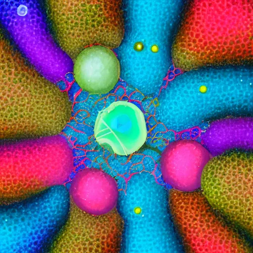 Prompt: amazing microcosm, micromacrocosm, different type of microcreatures with a cute face and touching eyes and smile, different type of positiv microcreatures, life under the microscope, impressions, mixed media, seamless fashionable background, ftactal, cyclic reflective rainbow fdecomite, trending in artStation.