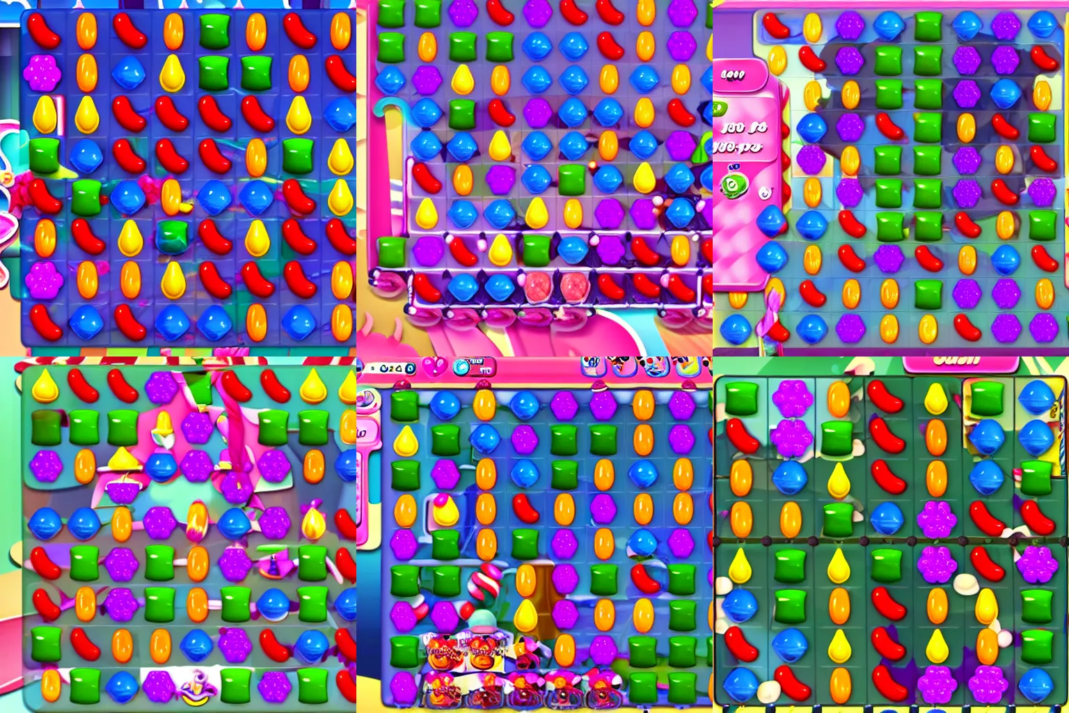 Candy Crush in real life, cinematic lighting, film,, Stable Diffusion