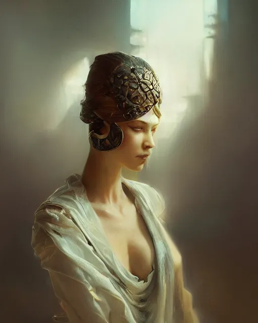 Prompt: Patience during a war on the outside of the clubs, gorgeous, portrait, powerful, intricate, beautiful, masterpiece, elegant, volumetric lighting, back lighting, rimlight, dramatic lighting, digital painting, highly detailed, artstation, sharp focus, illustration, Artgerm, Jean-Léon Gérôme , ruan jia