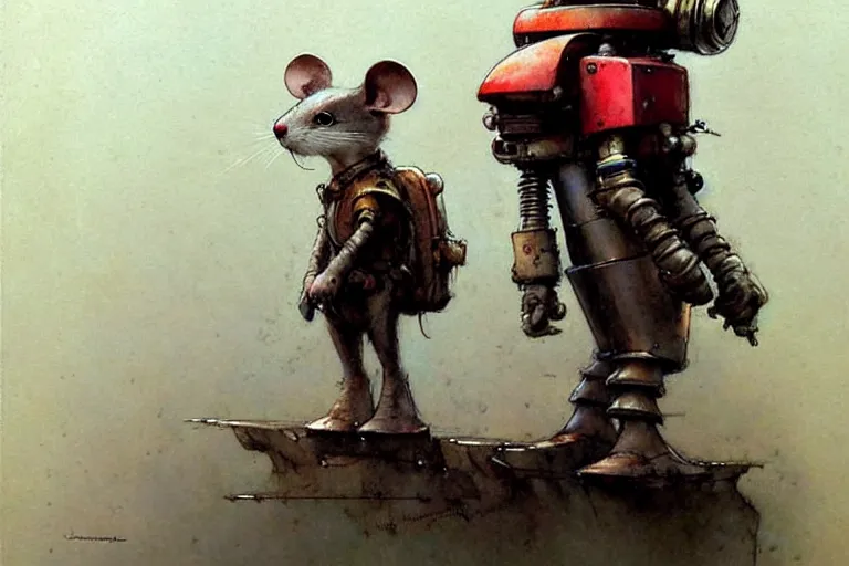 Image similar to adventurer ( ( ( ( ( 1 9 5 0 s retro future robot mouse explorer vehical. muted colors. ) ) ) ) ) by jean baptiste monge!!!!!!!!!!!!!!!!!!!!!!!!! chrome red