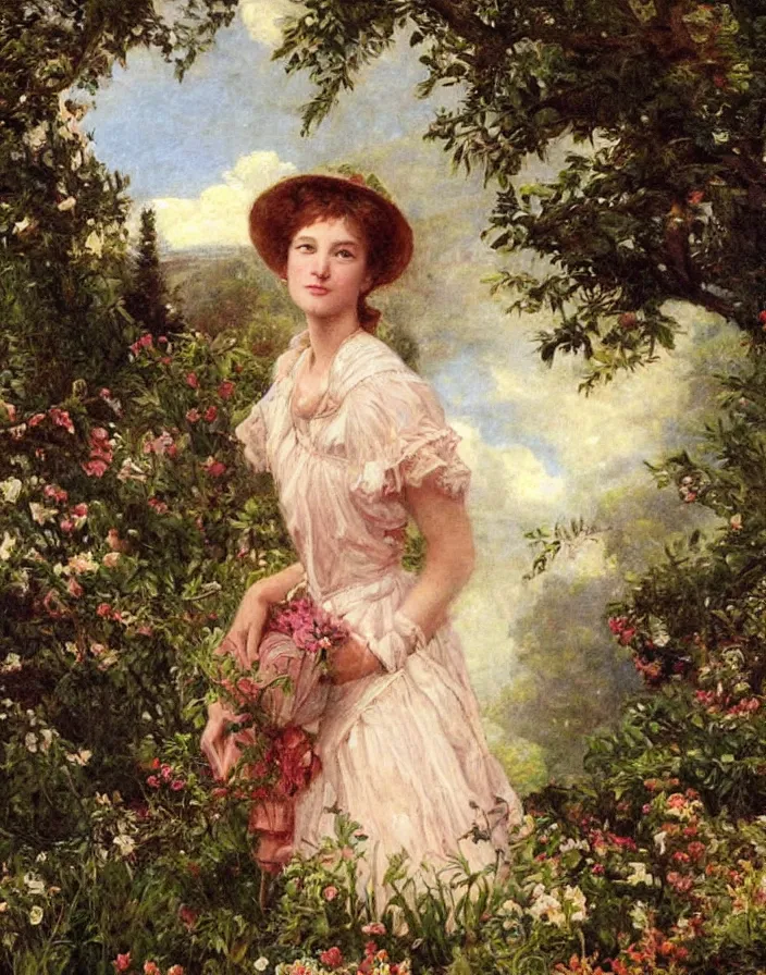 Image similar to a a portrait of Josie Conseco in a scenic environment by Sophie Anderson