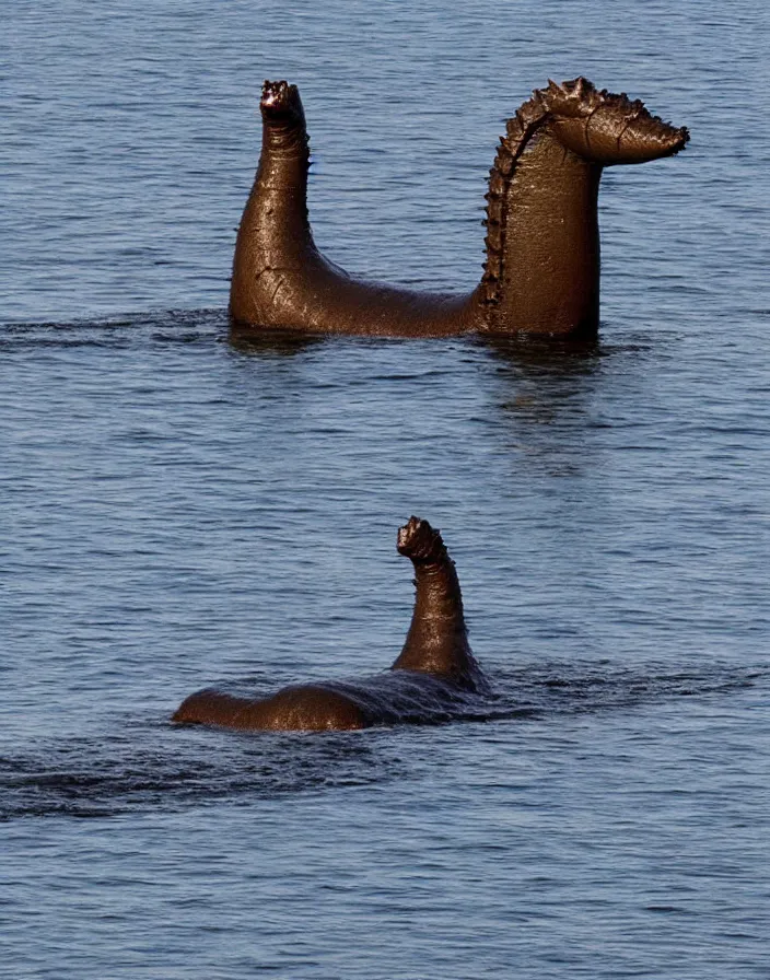 Image similar to An alleged photo of Loch Ness Monster taken by wilderness explorer