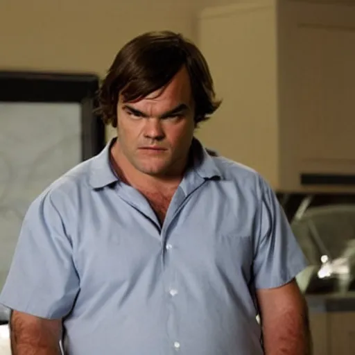 Prompt: jack black as dexter morgan, tv still