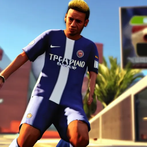 Image similar to character screenshot of neymar in grand theft auto, gta v