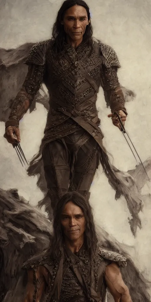 Image similar to zahn mcclarnon, fame of thrones masterpiece by edgar maxence and ross tran and michael whelan, gustav dore, 8 k, octane render