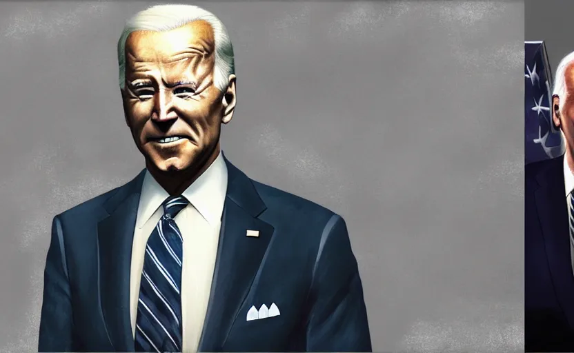 Prompt: joe biden in skyrim, a photorealistic painting