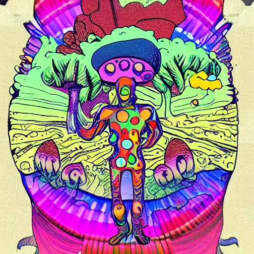 Prompt: super crazy mushroom trip, psychedelic, alien,