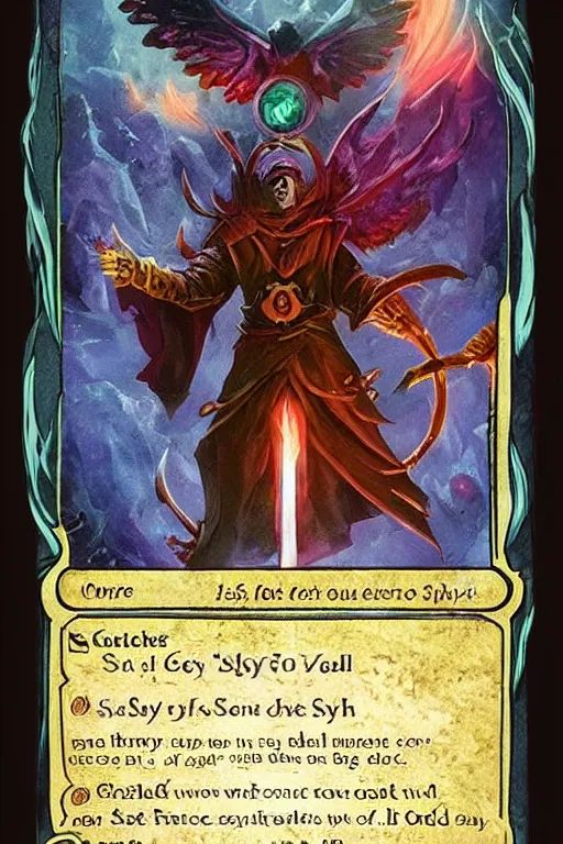 Image similar to spell card, hell song, magic the gathering card, slay the spire card