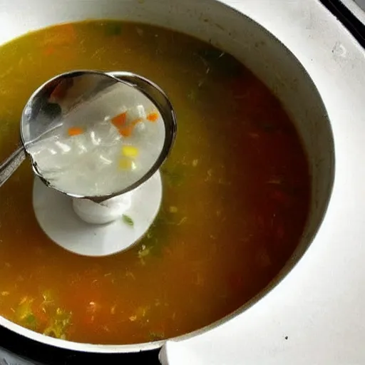 Image similar to a bathtub filled with soup