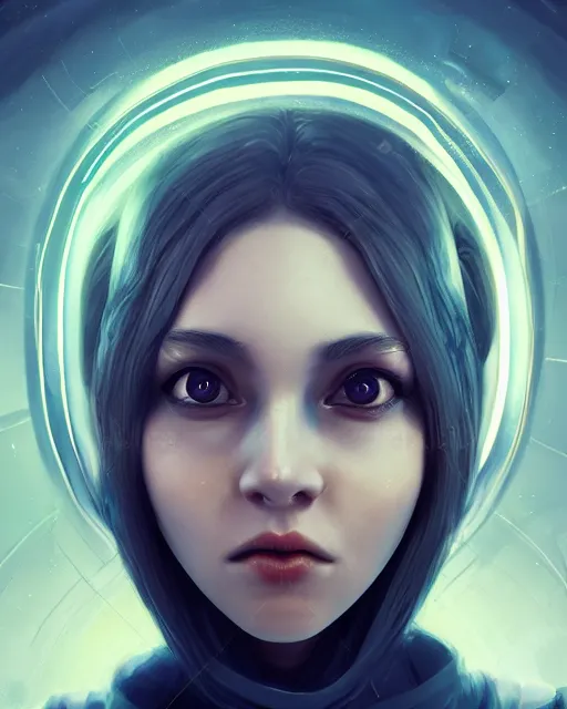 Image similar to beautiful girl in a wormhole character concept style, by Mateusz Urbanowicz, beautiful girl, 8k character concept art, by WLOP, cinematic lighting, trending on artstation, symmetrical portrait symmetrical, highly detailed CGsociety, hyper