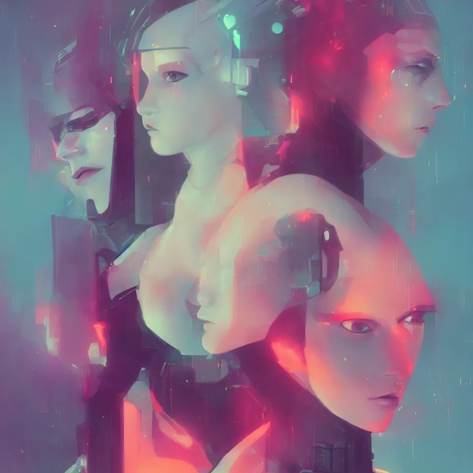 Prompt: portrait beautiful sci - fi girl, blade runner 2 0 4 9, futuristic metropolis, digital art, pop art by hsiao - ron cheng