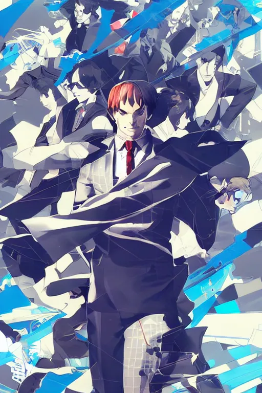 Prompt: saul goodman illustration by shigenori soejima, persona, concept art, epic composition, Albuquerque, new mexico