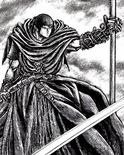 Image similar to sword drawn by kentaro miura,