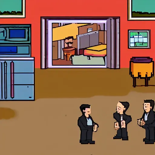 Prompt: TV show Seinfeld in the form of a point a click adventure game