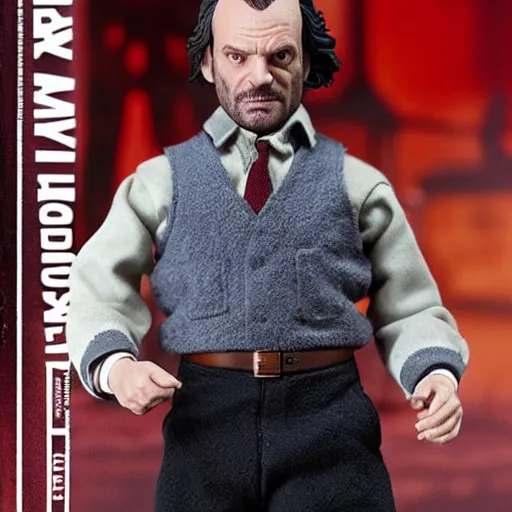 Prompt: Jack Torrance action figure by Hot Toys.