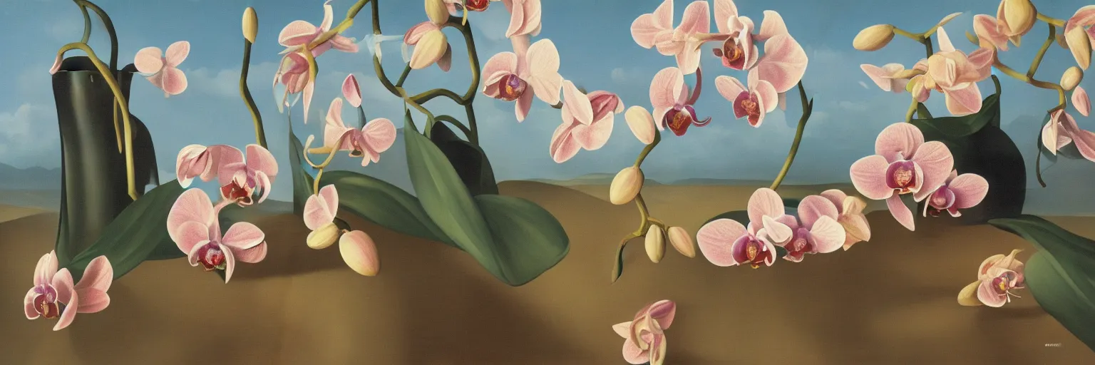 Image similar to orchid painting magritte