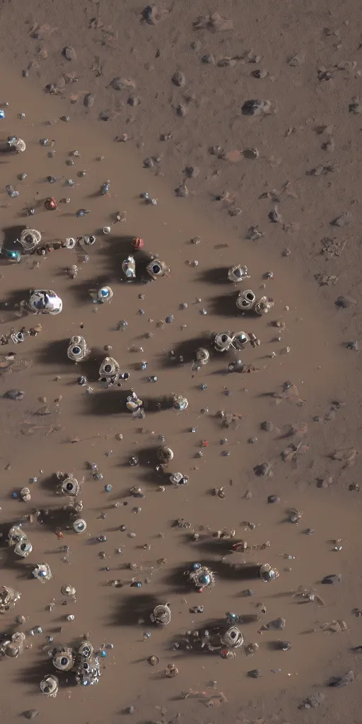 Image similar to a mars colony populated entirely by dogs, 8k, highly detailed