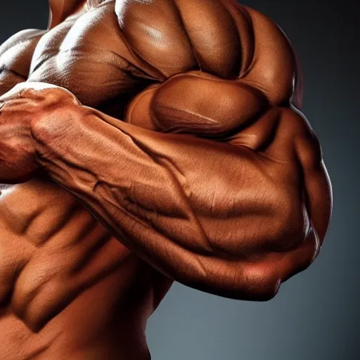 Image similar to extremely muscular and veiny garfield, epic pose, vivid details