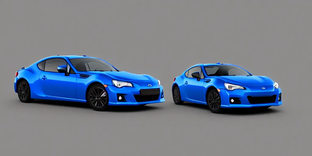 Prompt: cell - shaded blue subaru brz
