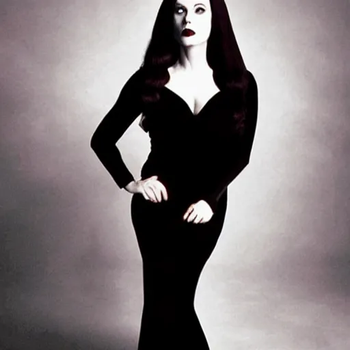 Image similar to amy adams as morticia addams