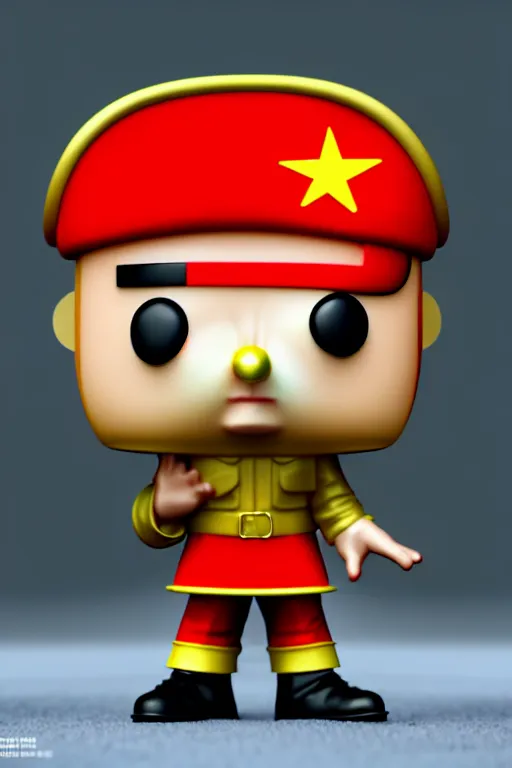 Image similar to 3 d render of funko pop figurine of the soviet union, realistic, photo, photorealistic, detailed, high quality, high resolution, lossless quality, lossless, 8 k, hdr, 4 k, 8 k resolution, 1 6 k resolution