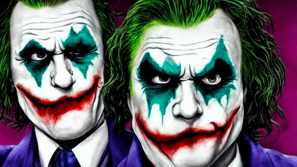 Image similar to joker frowning, realistic,