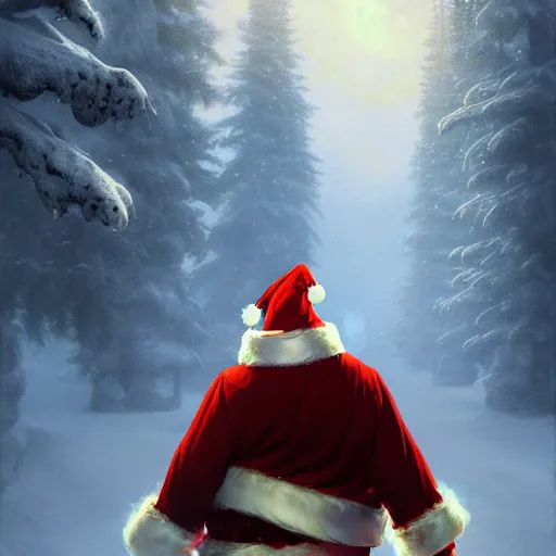 Prompt: Santa Clause is the antichrist. Detailed digital art by greg rutkowski, Thomas kinkade, Keith Parkinson, artstation, cgsociety, deviantart, 8k, HD