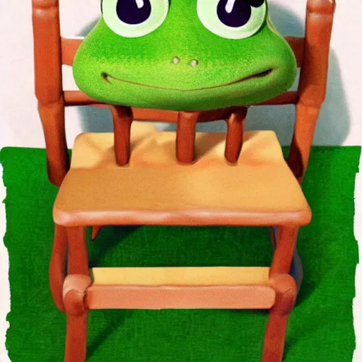 Prompt: portrait of froggy chair animal crossing