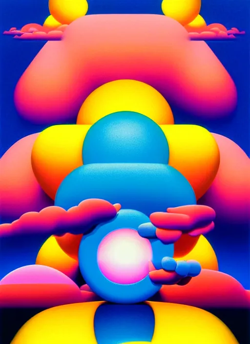 Prompt: gravity by shusei nagaoka, kaws, david rudnick, airbrush on canvas, pastell colours, cell shaded, 8 k