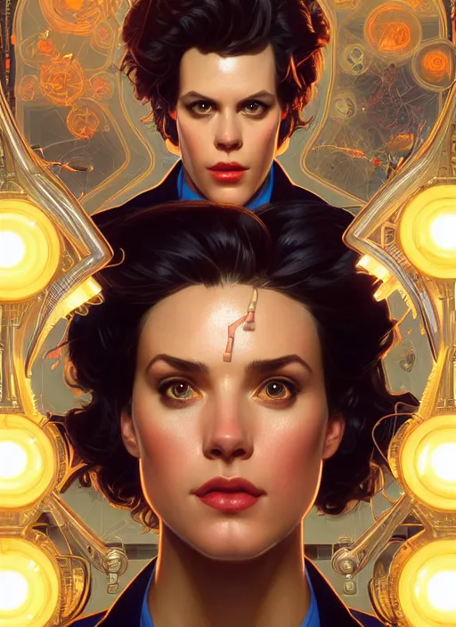 Prompt: symmetry!! portrait of ace ventura pet detective, chemisty, sci - fi, glowing lights!! intricate, elegant, highly detailed, digital painting, artstation, concept art, smooth, sharp focus, illustration, art by artgerm and greg rutkowski and alphonse mucha, 8 k