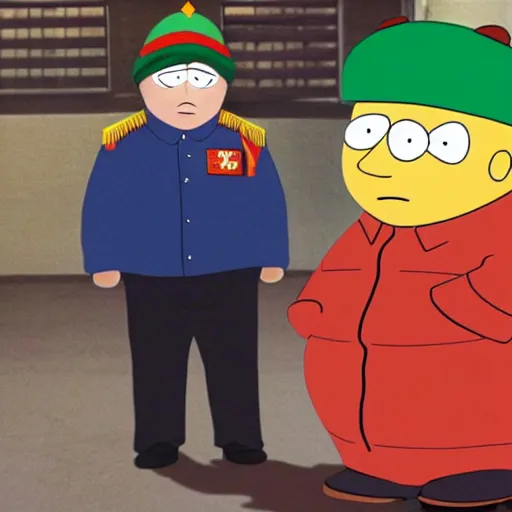 Image similar to eric cartman dressed as mao tse dong