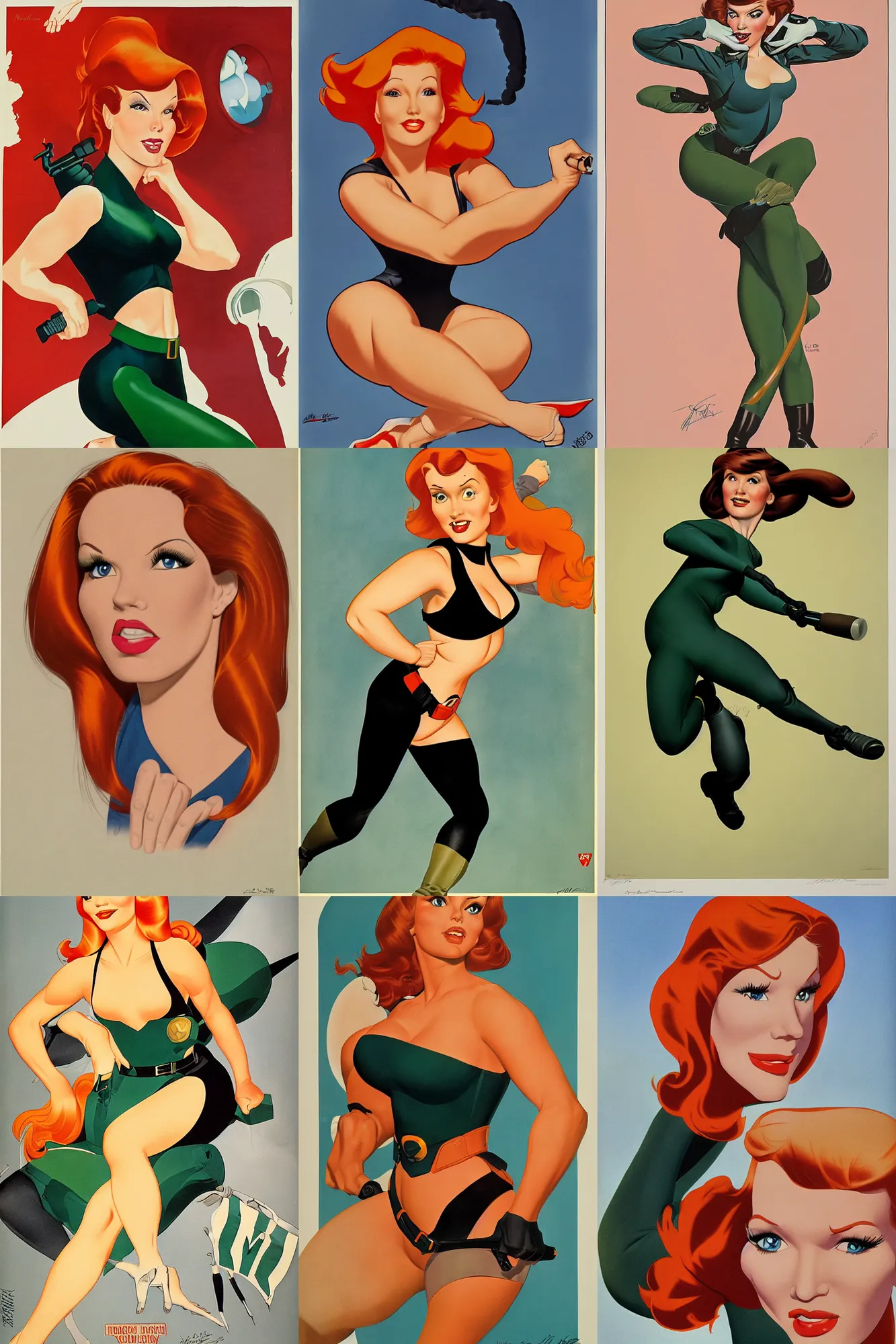 Prompt: portrait of kim possible by alberto vargas