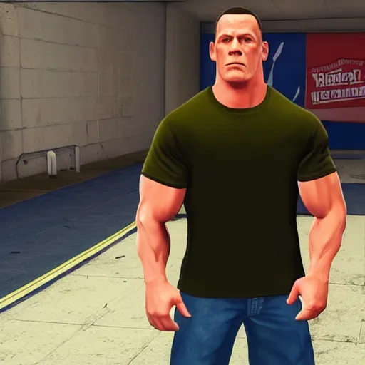 Prompt: John Cena GTA 5 Loading Screen