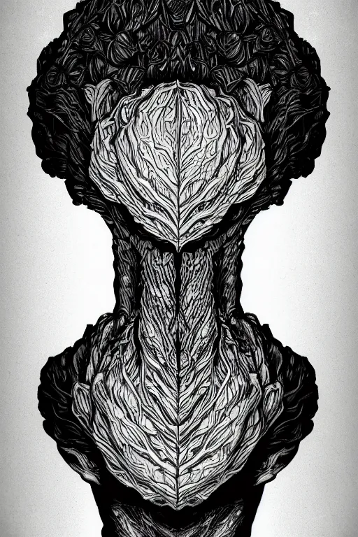 Image similar to cabbage headed man, symmetrical, highly detailed, digital art, sharp focus, trending on art station, anime art style