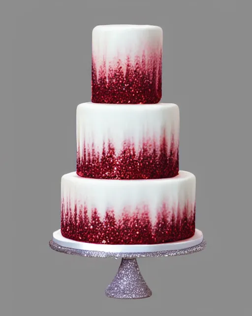 Image similar to elegant porcelain raspberry wedding cake dripping fondant, stylized, sparkling, glitter, gilding, ornate, sylvain sarrailh, artstation