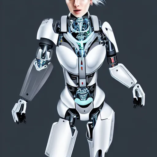 Image similar to beutiful white girl cyborg, fullbody, full shot, alfred kelsner, artstaition, epic composition