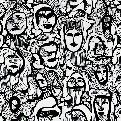 Image similar to outline of faces, wallpaper