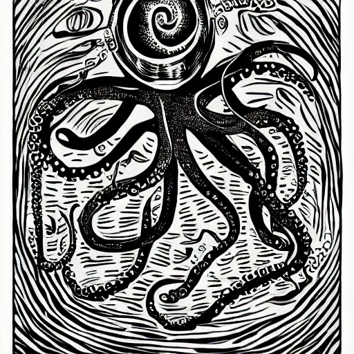 Image similar to illustration of an octopus drummer