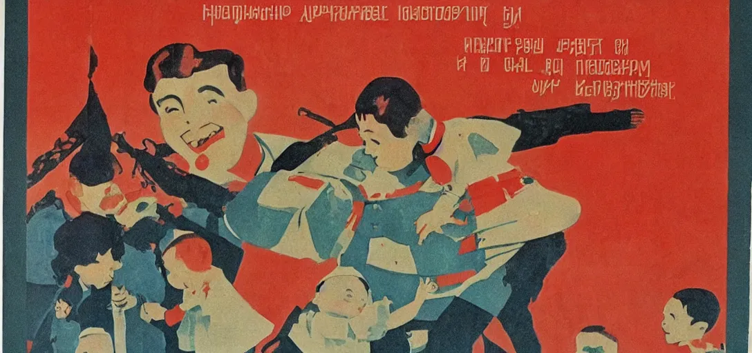 Prompt: Soviet Propaganda about encouraging children to study