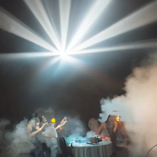 Image similar to smoke lit with projector beam