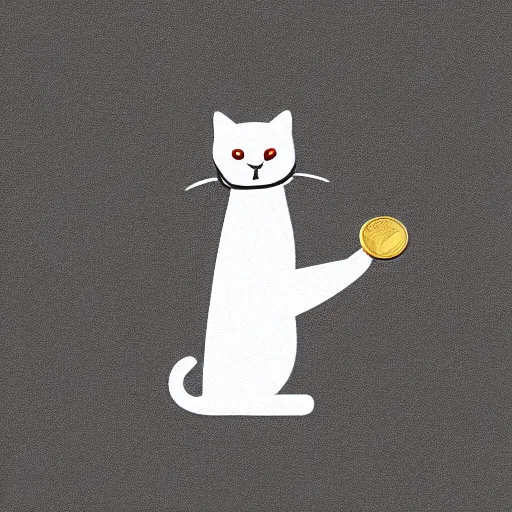 Image similar to Professional logo. Cat holding with a coin. Abstract, Pictorial.