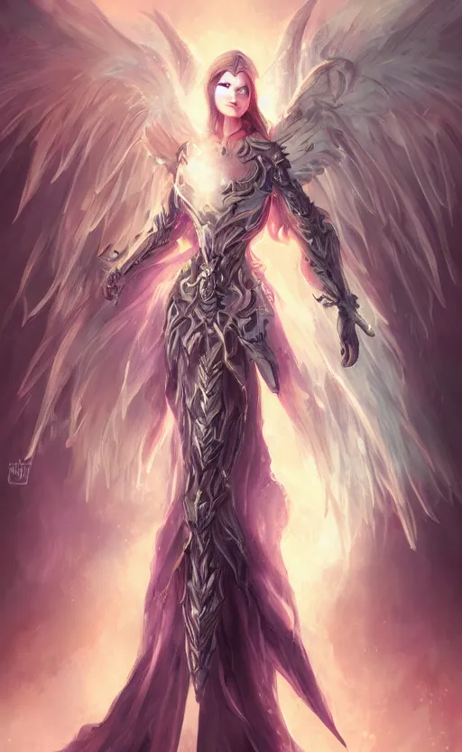 Image similar to Angel knight gothic girl. By William-Adolphe Bouguerea, Jordan grimmer, fractal flame. Highly_detailded