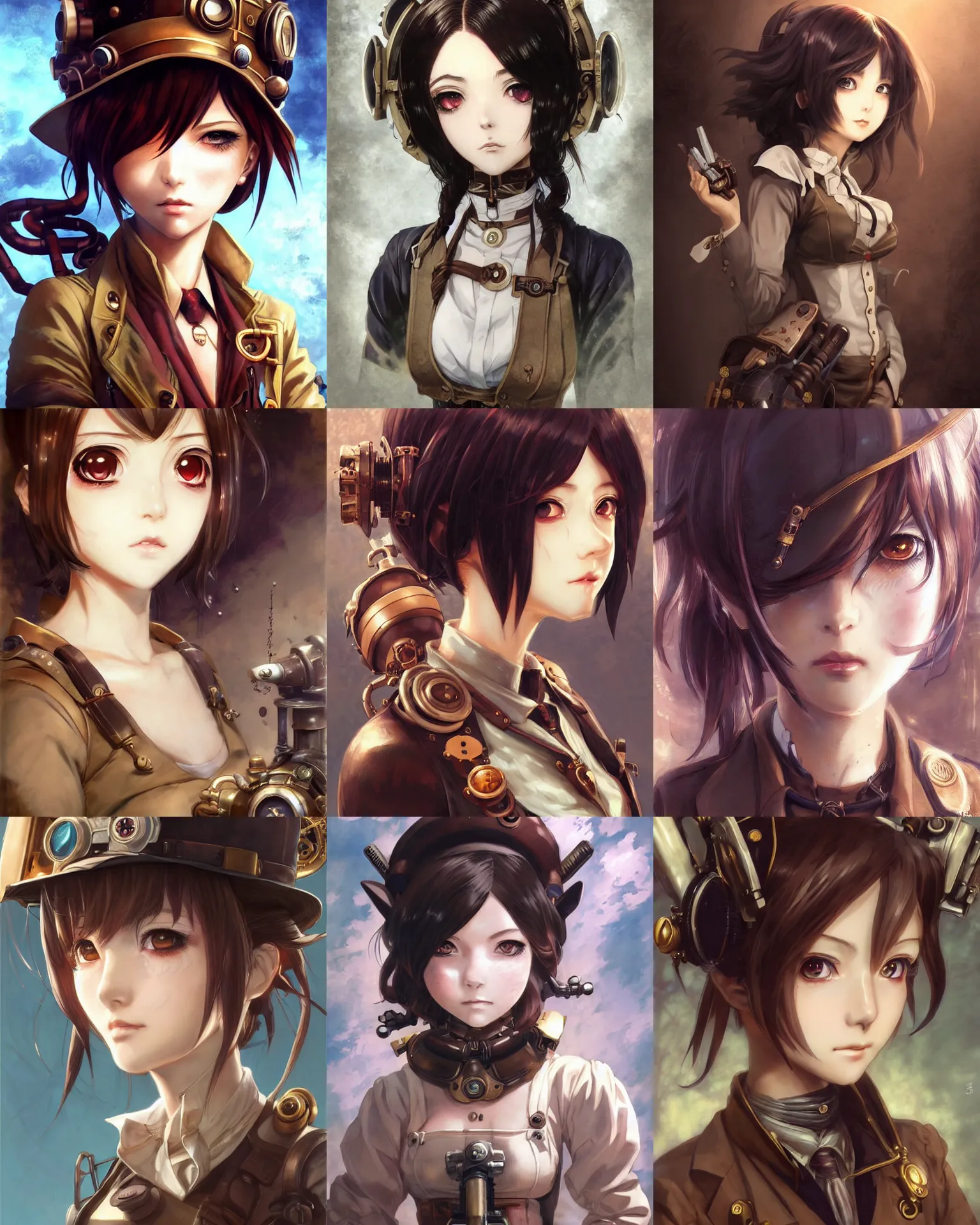 Prompt: portrait anime girl steampunk cute - fine - face, pretty face, realistic shaded perfect face, fine details. anime. bioshock steampunk realistic shaded lighting by katsuhiro otomo ghost - in - the - shell, magali villeneuve, artgerm, rutkowski jeremy lipkin and giuseppe dangelico pino and michael garmash and rob rey