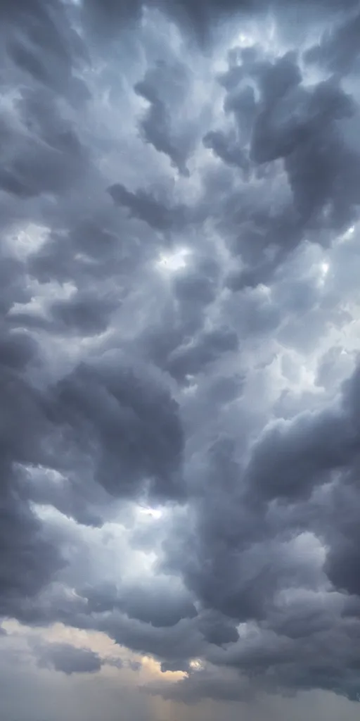 Prompt: realistic stormcloud sky with glimpses of flares