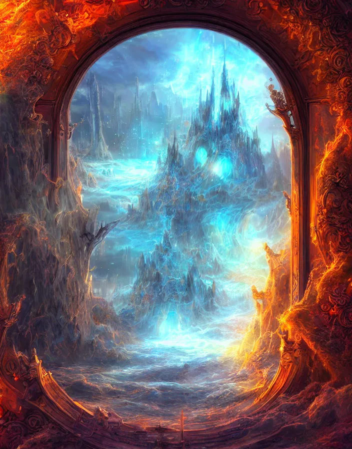 Image similar to the gate to the eternal kingdom of serendipity, fantasy, digital art, hd, detailed.